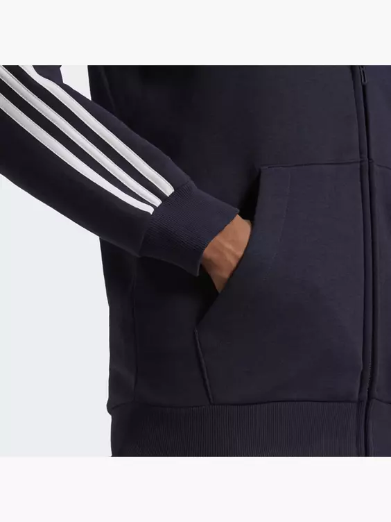 Adidas Essentials Fleece 3-Streifen Kapuzenjacke 4 Adidas Essentials Fleece 3-Streifen Kapuzenjacke – Bild 2