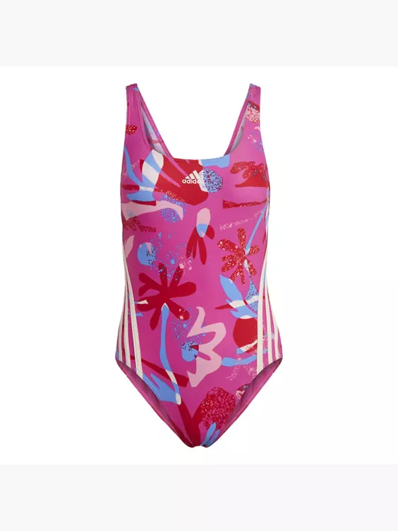 Adidas Floral 3-Streifen Badeanzug 3 Adidas Floral 3-Streifen Badeanzug