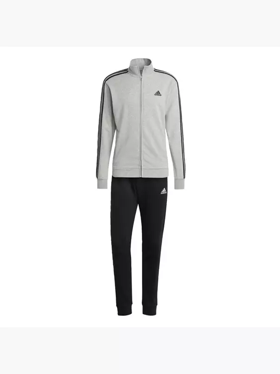 Adidas Basic 3-Streifen French Terry Trainingsanzug 3 Adidas Basic 3-Streifen French Terry Trainingsanzug